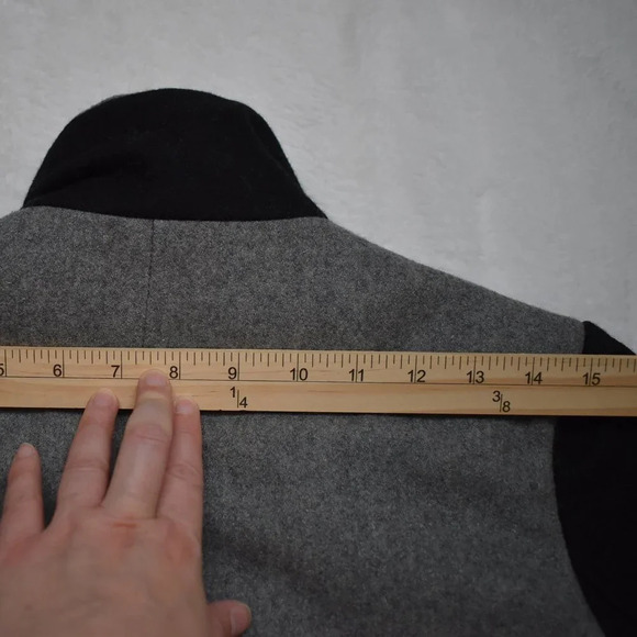 Asilio Coat Midi Colorblock Sz S Wool Preppy Academia Minimalist Neutral - Picture 16 of 16